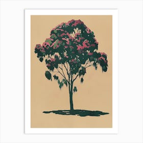 Eucalyptus Tree Colourful Illustration 4 Art Print