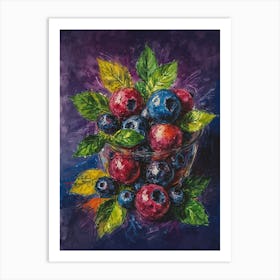 Blueberries In A Bowl Art Print