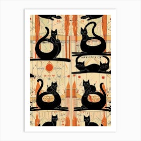 Cats On A Rug Art Print