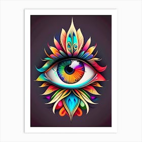 Psychedelic Eye, Symbol, Third Eye Tattoo 7 Art Print