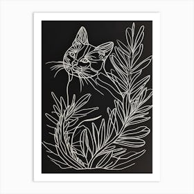 Tiffany Cat Minimalist Illustration 4 Art Print