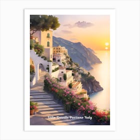 Villa Treville Positano Italy Sunset Art Print