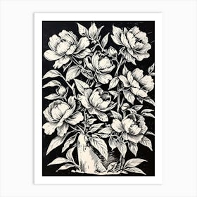 Peonies In A Vase Art Print