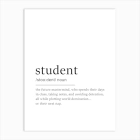 Student Definition Poster - Dictionary Art Print