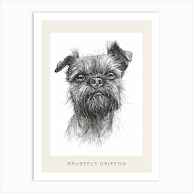 Brussels Griffon Line Sketch 4 Poster Art Print