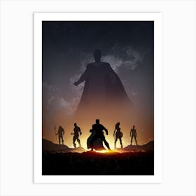 Justice League silhouette Art Print