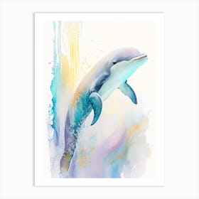 Indian Ocean Humpback Dolphin Storybook Watercolour  (2) Art Print