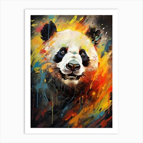 Panda Art In Abstract Art Style 3 Art Print