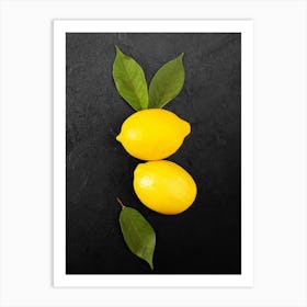 Lemon — Food kitchen poster/blackboard, photo art Art Print