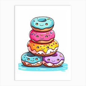 Cute Donuts Friends Art Print