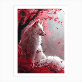 Beautiful Fantasy White Fox 16 Art Print