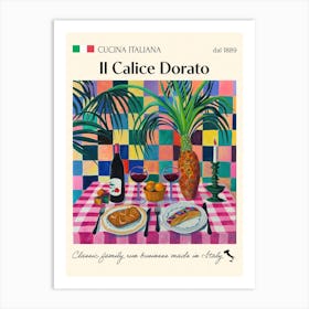 Il Calice Dorato Trattoria Italian Poster Food Kitchen Art Print