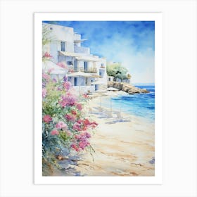 Beachside Bliss: Mediterranean Coast Art Print Art Print