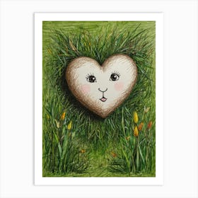 Heart In The Grass Art Print