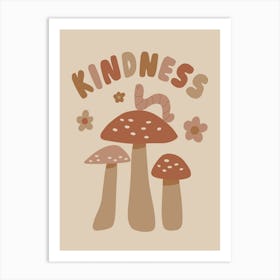 Kindness Worm Boho Cottagecore Nursery Kids Room Art Print