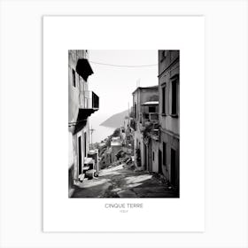 Poster Of Cinque Terre, Italy, Black And White Photo 2 Art Print