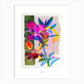 Freesia 1 Neon Flower Collage Poster Art Print