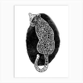 Monochrome Leopard Art Print