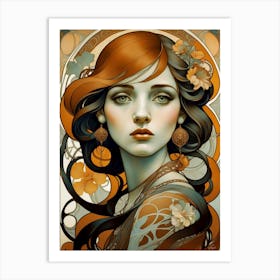 Art Nouveau Girl 1 30x40in 7920x10560 18 Art Print