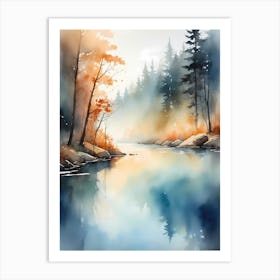 Watercolor Of A River 5 Art Print