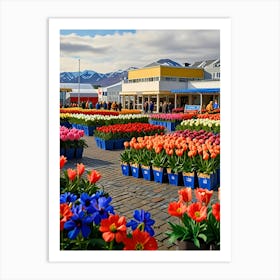 Flower Market In Iceland Art Print