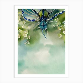 Blue Lobster Storybook Watercolour Art Print