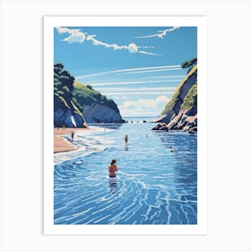 Blackpool Sands Devon Printmaking 2 Art Print