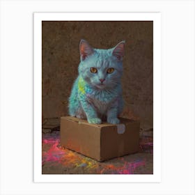 Cat In A Box 12 Art Print