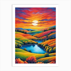 Sunset In The Valley 3 Art Print