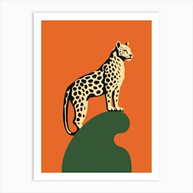 Leopard On A Rock Art Print