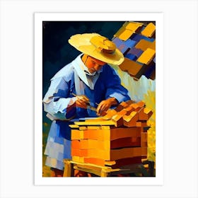 Worker Bee 1 Beehive Painting Art Print