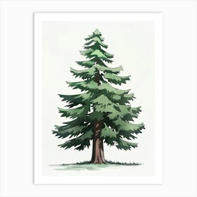 Hemlock Tree Pixel Illustration 2 Art Print