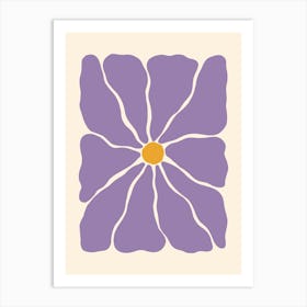 Abstract Flower 01 - Purple Art Print