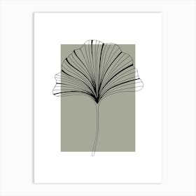 Sage Green Botanical Leaf 2 Art Print