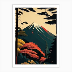 Fuji Hakone Izu National Park Japan Retro Art Print