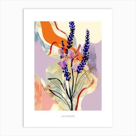 Colourful Flower Illustration Poster Lavender 1 Art Print