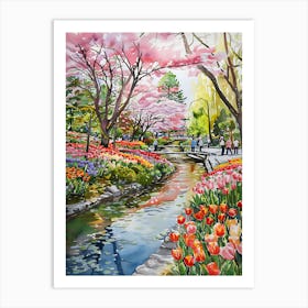 Tulips In The Park 4 Art Print