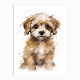 Baby Puppy Dog Watercolour Nursery 2 Art Print