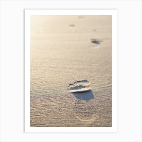 The Footprint In The Sand At The Beach Art Print