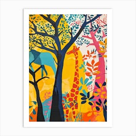 Colourful Giraffe With Patterns 4 Art Print