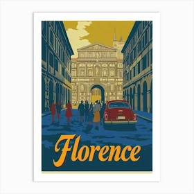 Aihrgdesign A Retro Travel Poster For Florence Featuring The Art Print