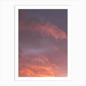 Orange and purple sunset sky in Portugal - bright clouds - summer nature and travel photography by Christa Stroo Photography Art Print