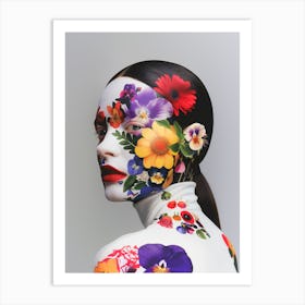 "Beautiful Floral Face Paint Artwork" Art Print