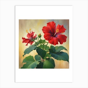 Red Hibiscus Art Print