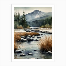 River In Winter 1 Art Print