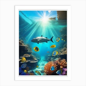 Sharks In The Ocean Art Print