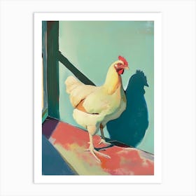 Rooster By The Window Art Print