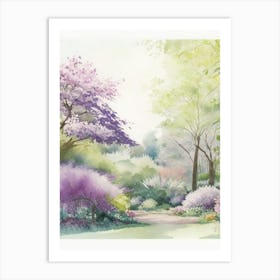 Brooklyn Botanic Garden, Usa Pastel Watercolour Art Print