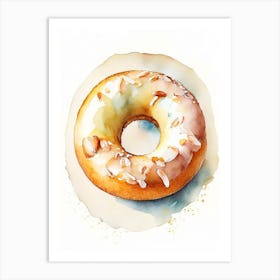 Almond Donut Cute Neon 1 Art Print