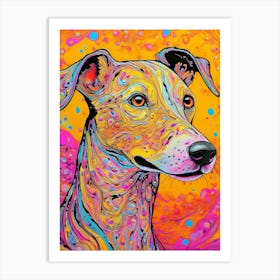 Colourful Whippet Dog Portrait Art Print